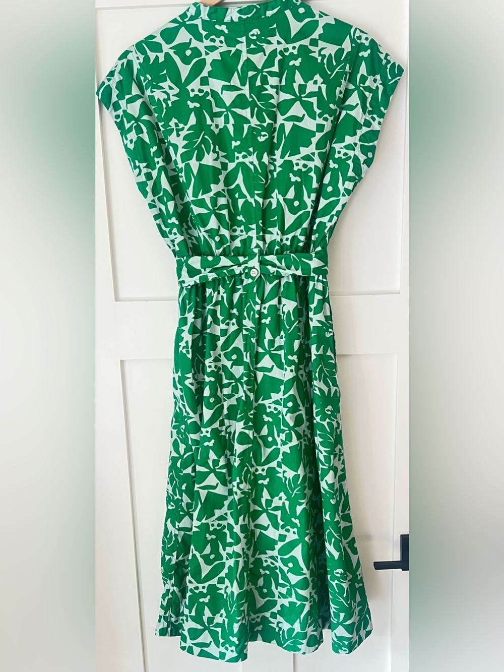 FREE ASSEMBLY | 100% Cotton Green Abstract Midi Shirt Dress S - Picture 2 of 13